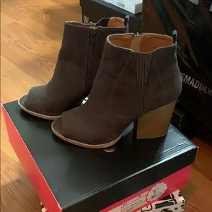 Peep toe ankle boots